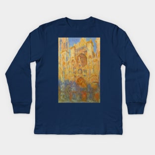 Rouen Cathedral by Claude Monet Kids Long Sleeve T-Shirt